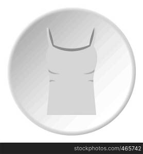 White woman tank top icon in flat circle isolated on white background vector illustration for web. White woman tank top icon circle
