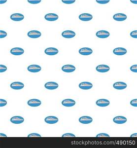 White yacht pattern seamless repeat in cartoon style vector illustration. Yacht pattern
