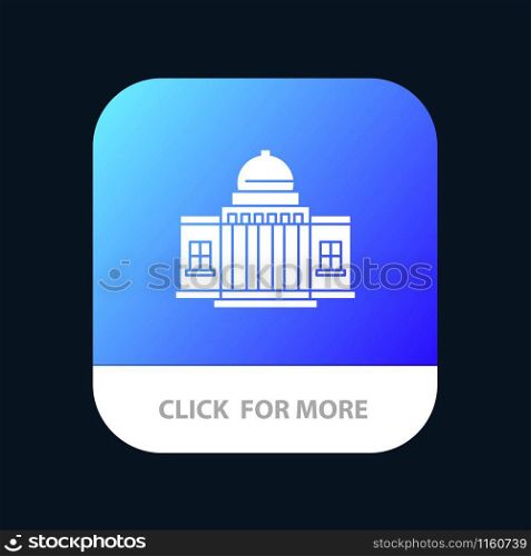 Whitehouse, America, White, House, Architecture, Building, Place Mobile App Button. Android and IOS Glyph Version
