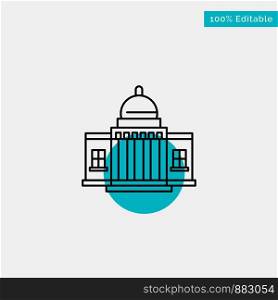 Whitehouse, America, White, House, Architecture, Building, Place turquoise highlight circle point Vector icon