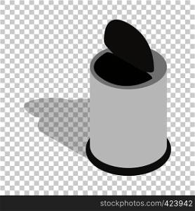 Whitel trash can with pedal isometric icon 3d on a transparent background vector illustration. Whitel trash can with pedal isometric icon