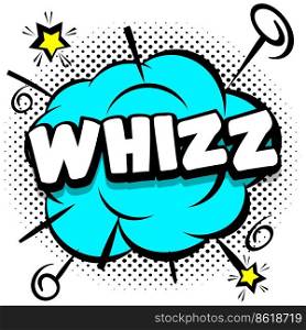 whizz Comic bright template with speech bubbles on colorful frames Vector Illustration