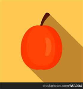Whole apricot icon. Flat illustration of whole apricot vector icon for web design. Whole apricot icon, flat style