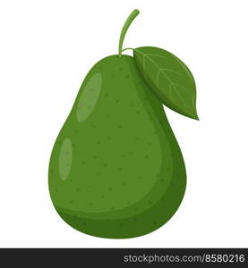 Whole avocado isolated on white background. Flat vector illustration.. Whole avocado isolated on white background. Flat vector illustration