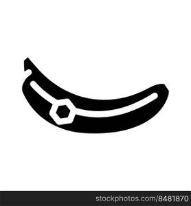 whole banana glyph icon vector. whole banana sign. isolated symbol illustration. whole banana glyph icon vector illustration
