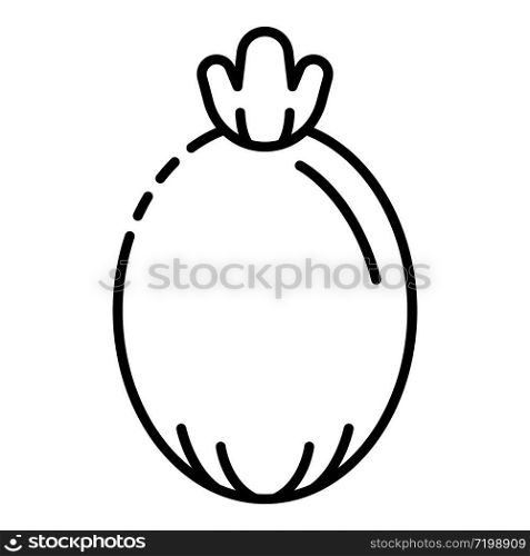 Whole feijoa icon. Outline whole feijoa vector icon for web design isolated on white background. Whole feijoa icon, outline style
