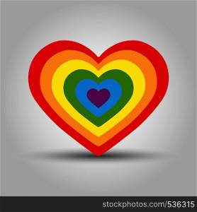 whole heart consists of several hearts in LGBT colors