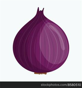Whole onion isolated on background. Flat vector illustration.. Whole onion isolated on background. Flat vector illustration