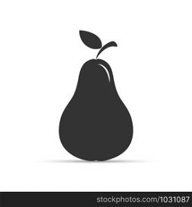 Whole pear, black and white pattern, simple design.Pear icon.