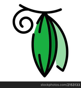 Whole peas icon. Outline whole peas vector icon color flat isolated. Whole peas icon color outline vector