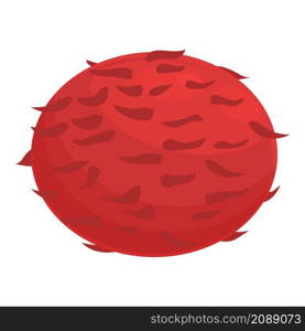 Whole rambutan icon cartoon vector. Tropical fruit. Organic rambutan. Whole rambutan icon cartoon vector. Tropical fruit