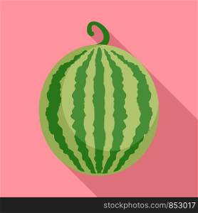 Whole watermelon icon. Flat illustration of whole watermelon vector icon for web design. Whole watermelon icon, flat style