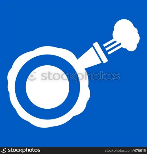 Whoopee cushion icon white isolated on blue background vector illustration. Whoopee cushion icon white