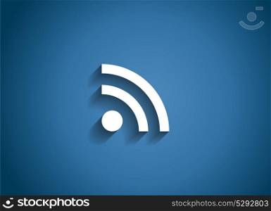 Wi-Fi Glossy Icon Vector Illustration on Blue Background. EPS10. Wi-Fi Glossy Icon Vector Illustration
