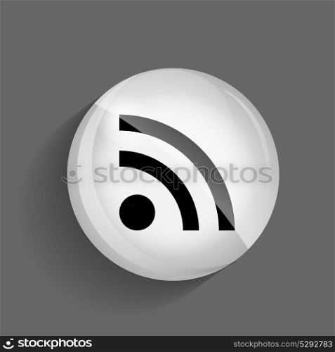 Wi-Fi Glossy Icon Vector Illustration on Gray Background. EPS10. Wi-Fi Glossy Icon Vector Illustration