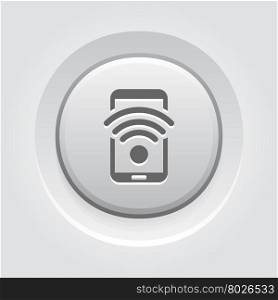 Wi-Fi Hotspot Icon. Wi-Fi Hotspot Icon. Mobile Devices and Services Concept Grey Button Design