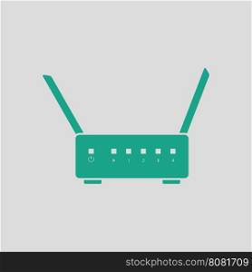 Wi-Fi router icon. Gray background with green. Vector illustration.