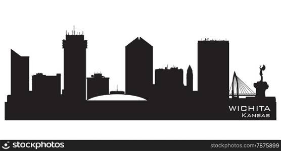 Wichita Kansas skyline Detailed vector silhouette