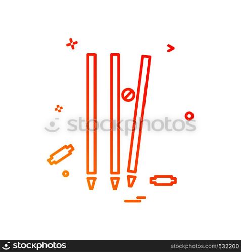 wicket cricket out bowled icon vector design