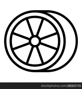 Wide car wheel icon outline vector. Chrome jdm. Metal side. Wide car wheel icon outline vector. Chrome jdm