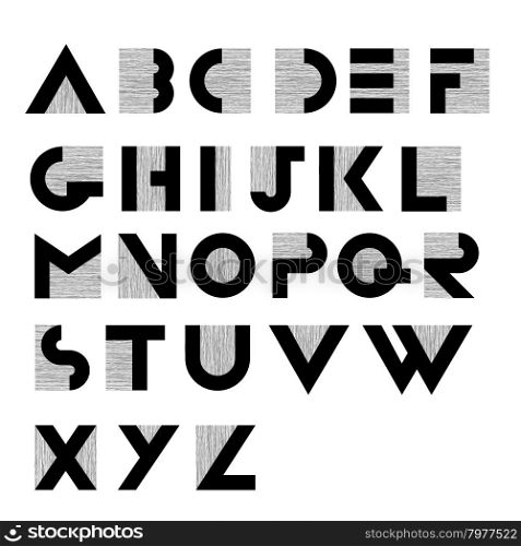 Wide decorative retro alphabet