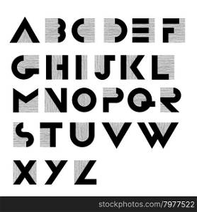 Wide decorative retro alphabet