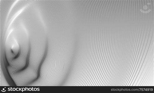 Wide format abstract background, visual illusion of 3d effect. Rhythmic lines. Technology background, vector. 3d technology background, vector