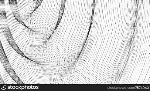 Wide format abstract background, visual illusion of 3d halftone effect. Rhythmic decorative background, vector. 3d background. Vector EPS10