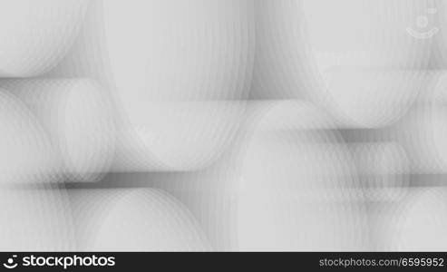 Wide format abstract background, visual illusion of gradient effect. Rhythmic circles. Decorative shapes. 3d grey background. Vector EPS10 without gradient with transparency. Motion blur illusion. 3d grey background. Vector EPS10