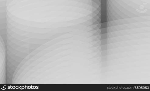Wide format abstract background, visual illusion of gradient effect. Rhythmic circles. Decorative shapes. 3d grey background. Vector EPS10 without gradient with transparency. Motion blur illusion. 3d grey background. Vector EPS10