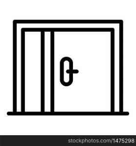 Wide front door icon. Outline wide front door vector icon for web design isolated on white background. Wide front door icon, outline style