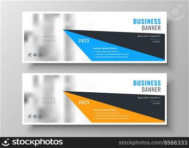 wide geometric business corporate banners set of two