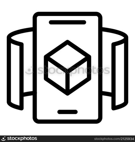 Wide hologram vr icon outline vector. Angle video. View camera. Wide hologram vr icon outline vector. Angle video