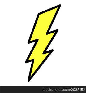 Wide lightning icon. Outline wide lightning vector icon color flat isolated. Wide lightning icon color outline vector
