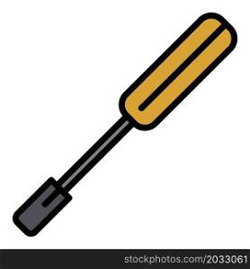 Wide screwdriver icon. Outline wide screwdriver vector icon color flat isolated. Wide screwdriver icon color outline vector