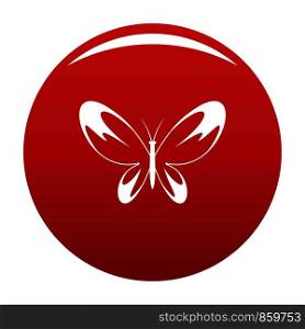 Wide wing butterfly icon. Simple illustration of wide wing butterfly vector icon for any design red. Wide wing butterfly icon vector red