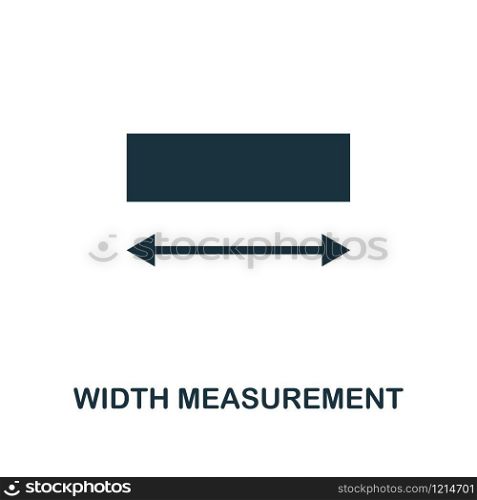 Width Measurement icon. Monochrome style design from measurement collection. UX and UI. Pixel perfect width measurement icon. For web design, apps, software, printing usage.. Width Measurement icon. Monochrome style design from measurement icon collection. UI and UX. Pixel perfect width measurement icon. For web design, apps, software, print usage.