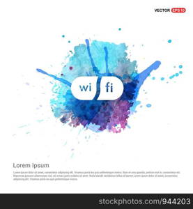 Wifi area icon - Watercolor Background