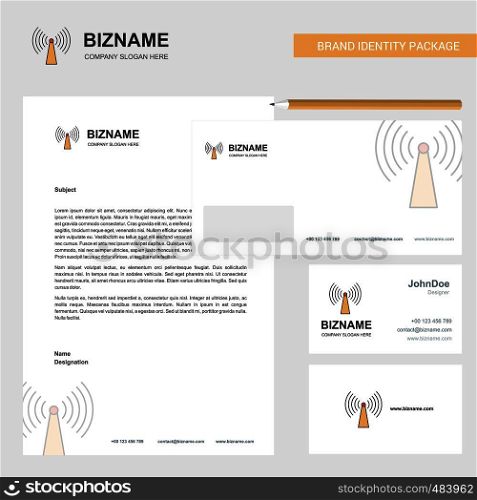 Wifi Business Letterhead, Envelope and visiting Card Design vector template