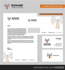 Wifi Business Letterhead, Envelope and visiting Card Design vector template