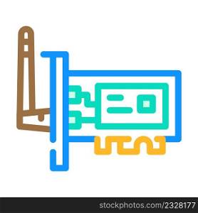 wifi computer part color icon vector. wifi computer part sign. isolated symbol illustration. wifi computer part color icon vector illustration
