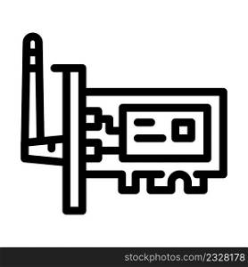 wifi computer part line icon vector. wifi computer part sign. isolated contour symbol black illustration. wifi computer part line icon vector illustration