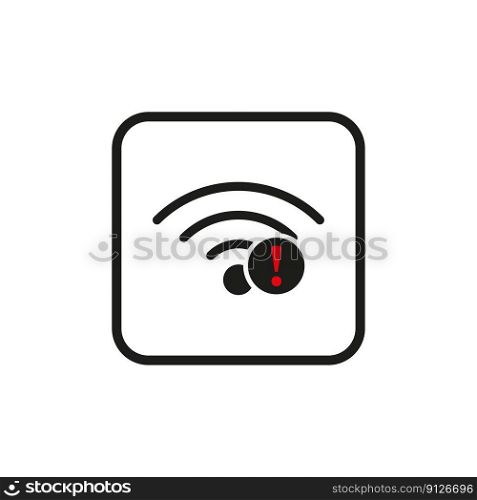 Wifi exclamation mark. Digital technology. Vector illustration. EPS 10.. Wifi exclamation mark. Digital technology. Vector illustration.