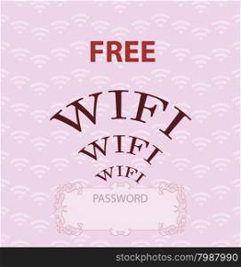 Wifi Free Password Concept Design Vector Art