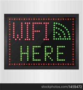 Wifi here neon sign