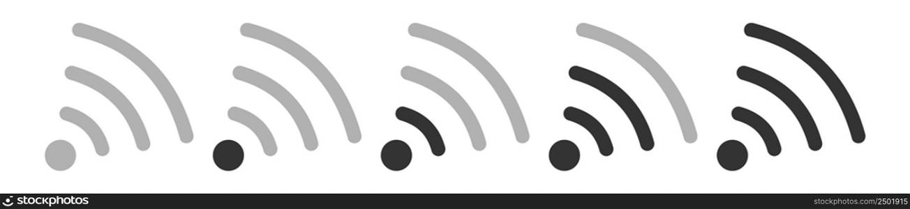 Wifi icon set. Wireless signal illustration symbol. Sign free internet vector.