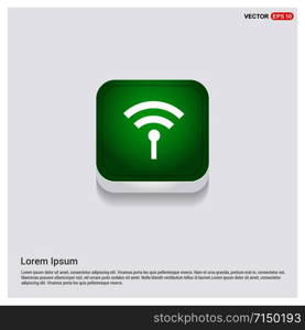 Wifi iconGreen Web Button - Free vector icon