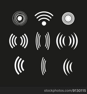Wifi icons black background. Internet network concept. Vector illustration. EPS 10.. Wifi icons black background. Internet network concept. Vector illustration.