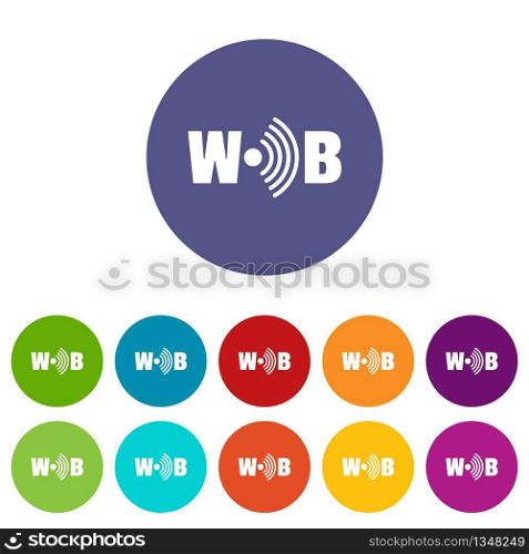 Wifi icons color set vector for any web design on white background. Wifi icons set vector color
