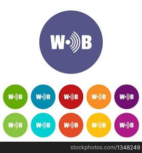 Wifi icons color set vector for any web design on white background. Wifi icons set vector color
